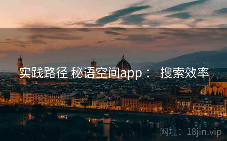 实践路径 秘语空间app ： 搜索效率