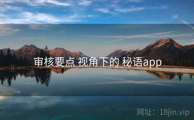 审核要点 视角下的 秘语app