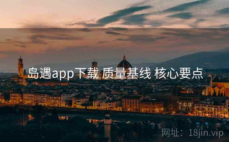 岛遇app下载 质量基线 核心要点