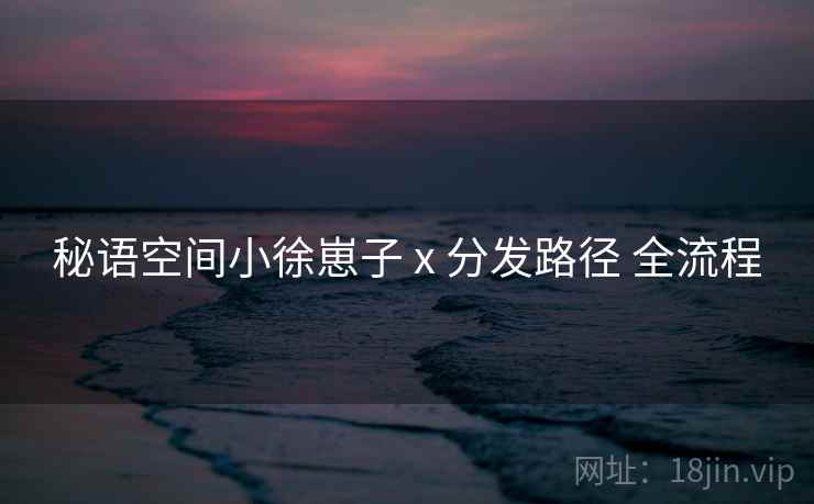 秘语空间小徐崽子 x 分发路径 全流程